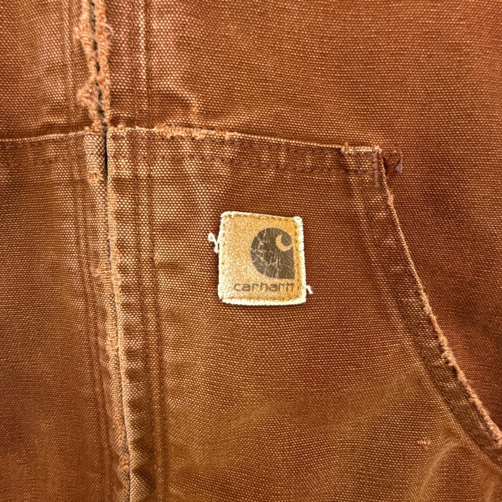 Carhartt Active Jacket Thermal Lined Mens Medium J160 CLY Clay Red Distressed - Picture 10 of 16